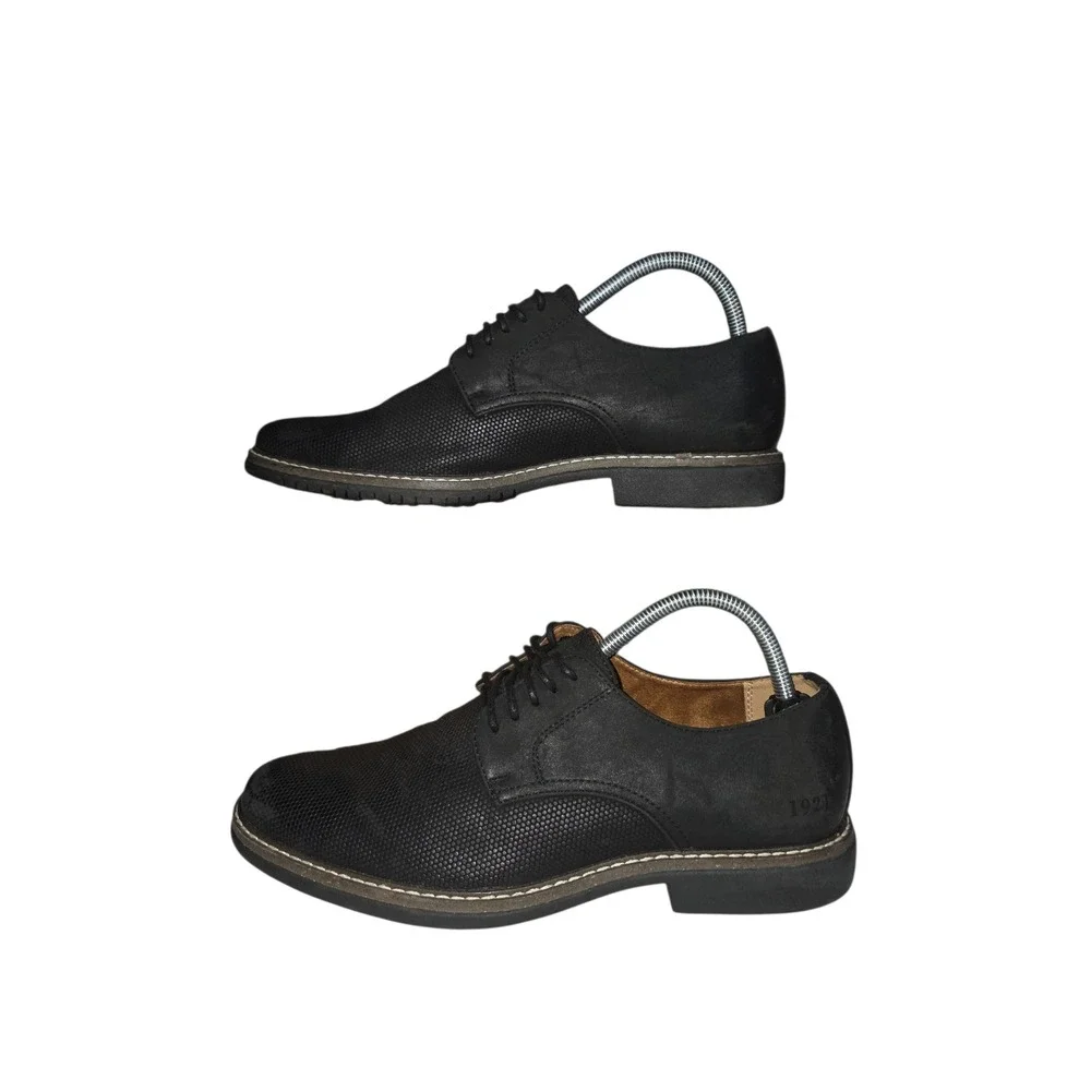 Freeman Milton Mens Black Textured Derby‎ Dress Shoes Size 8
